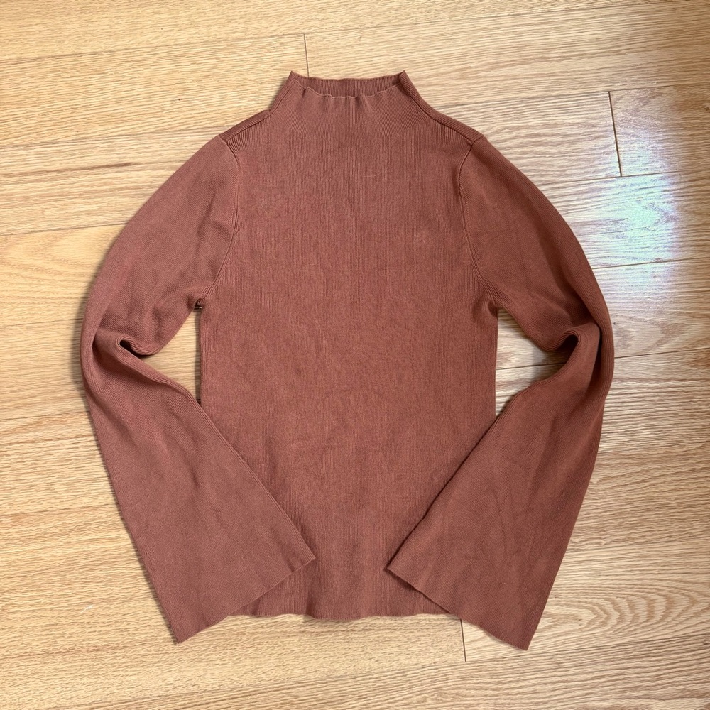LIKE NEW Maeve by Anthropologie Mock Neck Bell Sleeve Sweater